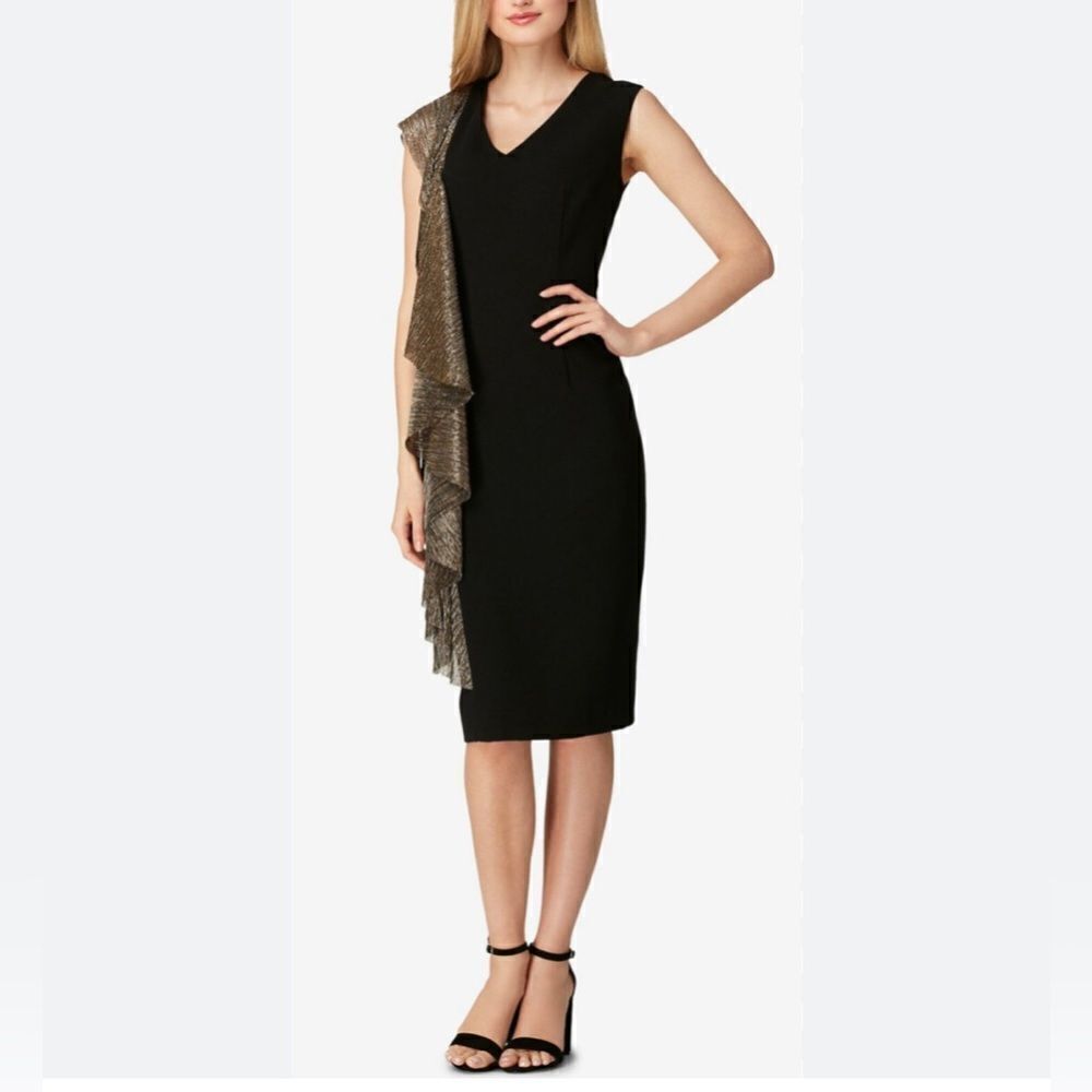 Tahari by ArthurS Levine size 8 black sleeveless dress
